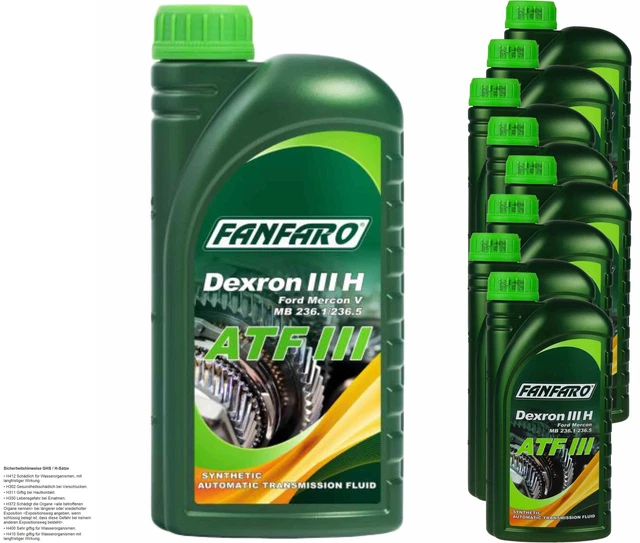 12 LITRE ORIGINAL FANFARO Automatic Transmission Fluid Atf III Gear Oil