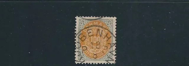 Dänemark 1875-79 Numeral (Scott 34 100 O Wasserzeichen Krone 14X13.5) VF Used