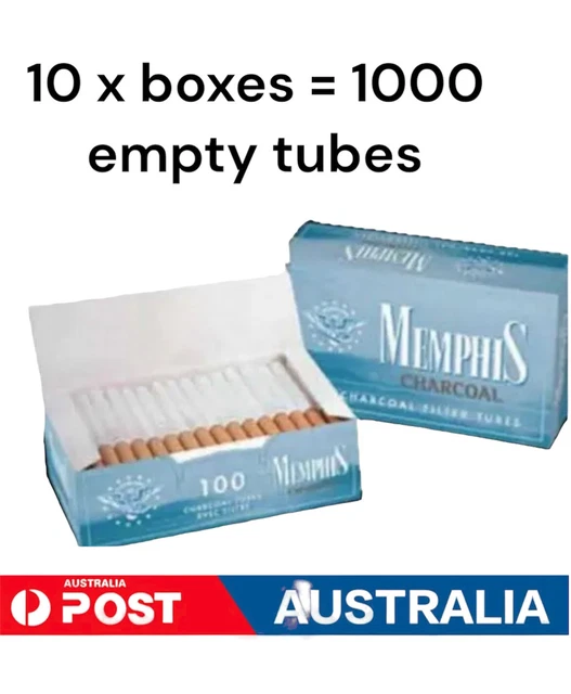 1000 X MEMPHIS Charcoal Empty tube Tobacco Cigarette Filter $39.95