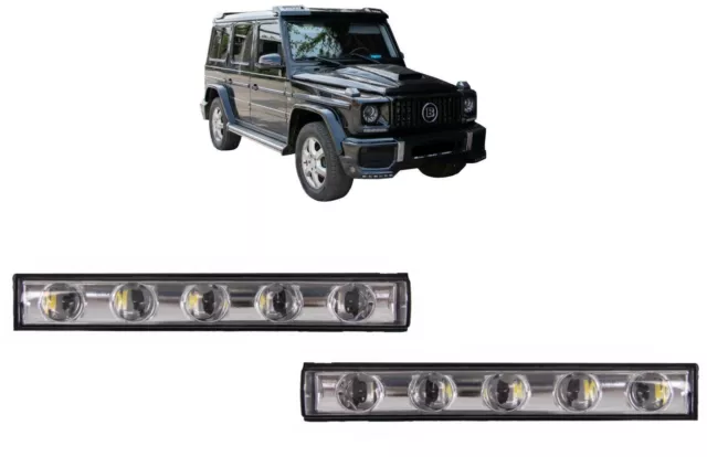 LED Tagfahrlicht Licht Chrom für Mercedes G W463 89+ G65 Design