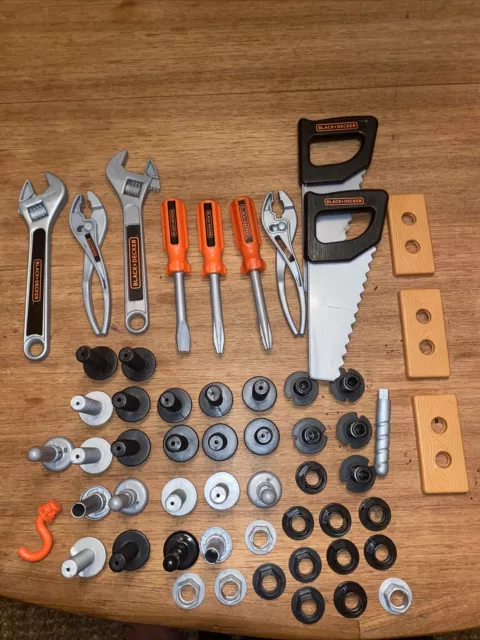 BLACK AND DECKER Kids Toy Tool Set Screws Wrenches Saws $16.00 - PicClick