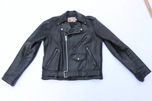 VTG 60’s The Leather Shop Biker Leather Jacket PUNK 38 Reg