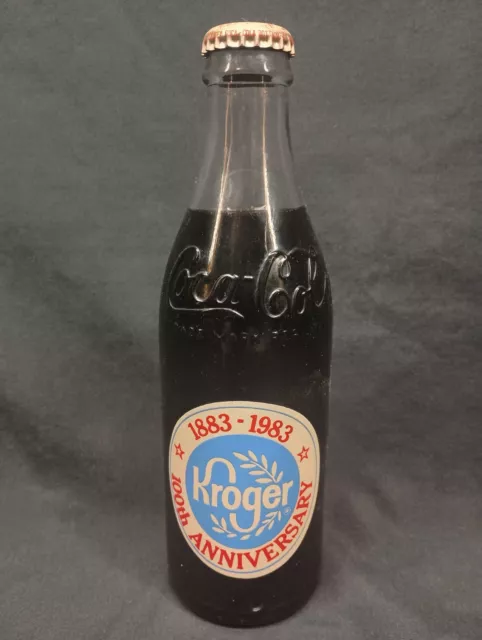 Coca Cola Bottle Kroger 100th Anniversary 1883 - 1983 10 Ounce Commemorative New