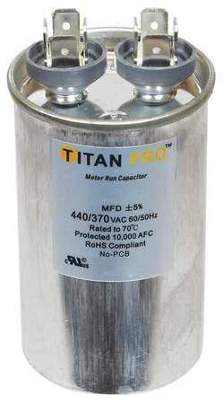 Titan Pro Trcf7.5 Motor Run Capacitor,7.5 Mfd,2-7/8 In. H