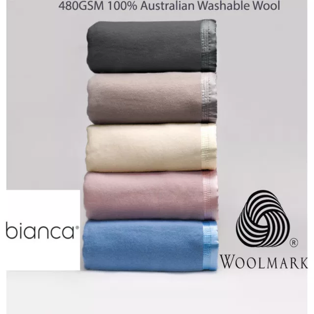 Bianca 480GSM 100% Australian Washable Wool Blanket