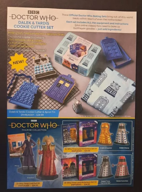 DOCTOR WHO Dalek & Tardis Cookie Cutter Set FIGURINES ~ Magazine Page PRINT AD