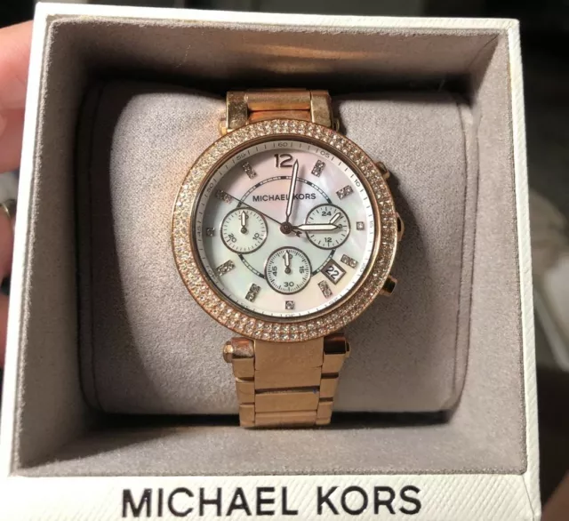 MICHAEL KORS Watch Parker  MK5491 Mother Of Pearl Dial Lady's Watch Genuine