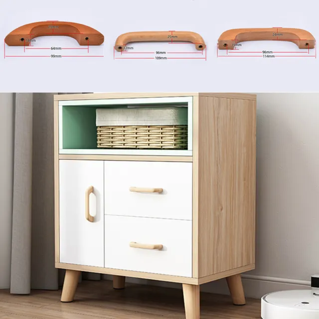 Wooden Cabinet Handles Pulls Cupboard Wardrobe Closet Drawer Door Dresser Knobs