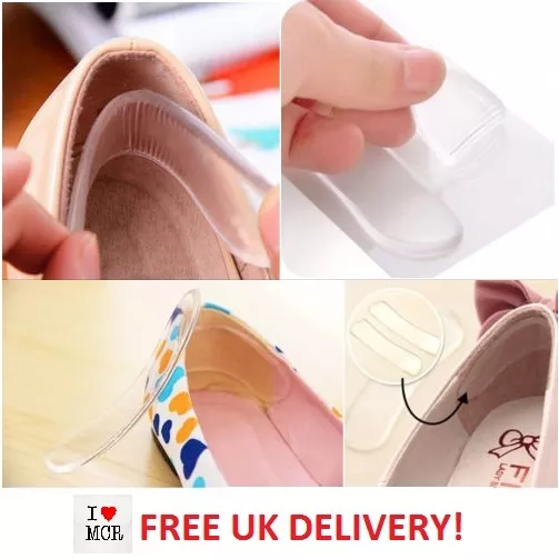 1 Pair Gel Heel Grips Silicone Shoe Cushion Pads Insert Protector Liner Insole