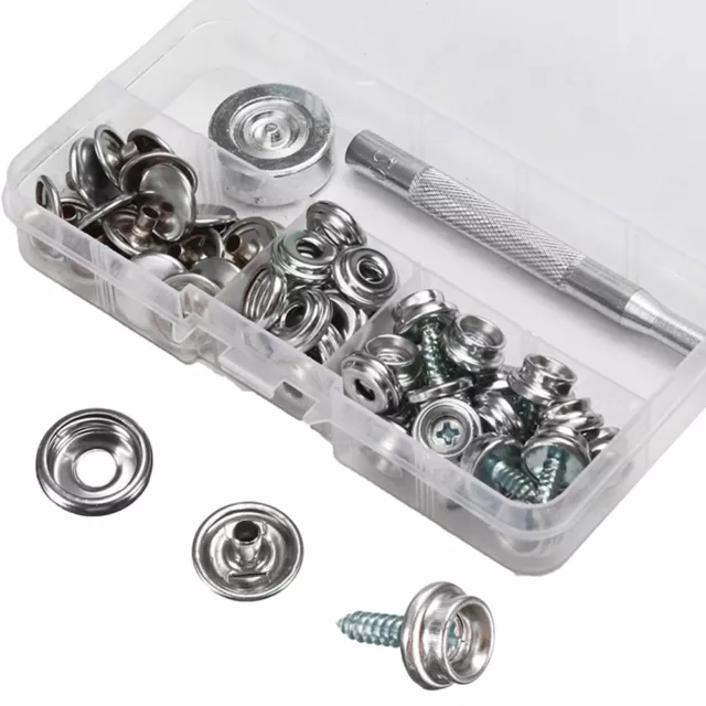 62Pcs Snap Button Kit Metal Press Studs Kit Mini Multifunctional Snap Fastener✦