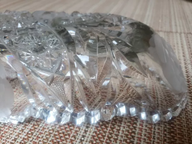 Vintage American Brilliant Period Cut Glass Cristal Fruit Bowl 5