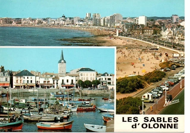 CPA CPM 85 Les Sables D olonne La Plage Le Remblai Et Le Port De Peche cpa-cpm-85-les-sables-d-olonne-la-plage-le-remblai-et-le-port-de-peche