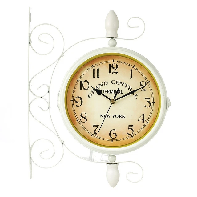 Horloge double face rétro décoration intérieure avec design double face et su