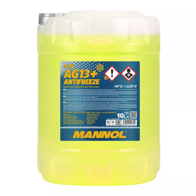 10 (1x10) Liter MANNOL Antifreeze AG13+ Advanced Frostschutz Fertiggemisch (-40°