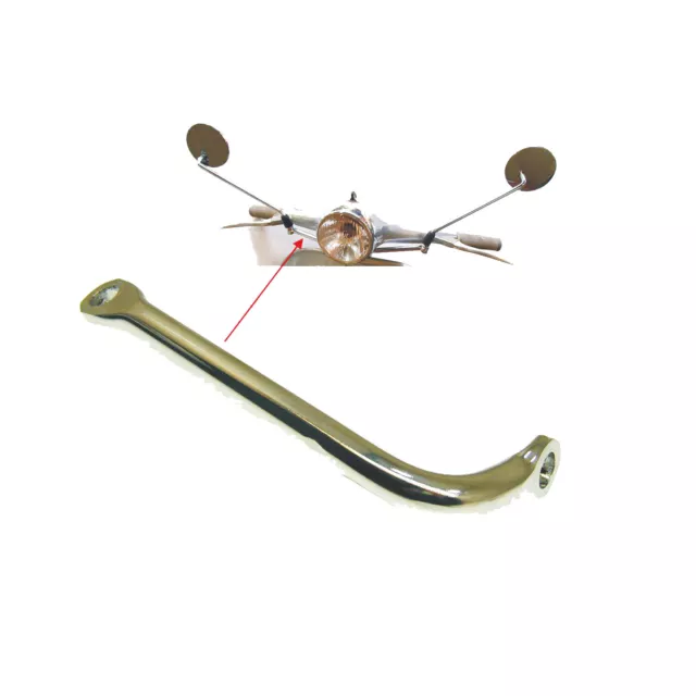 Staffa Dx In Acciaio Supporto Specchietto Cromata Per Vespa 125 Dal 1961 Al 1966