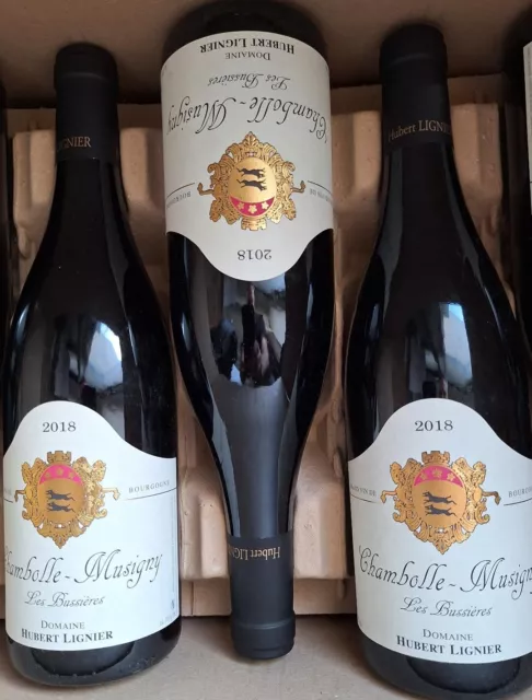 LOT DE 3 CHAMBOLLE MUSIGNY Domaine Hubert Lignier "Les Bussières" 2018