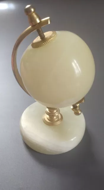 Globe Antique Onyx Display, Marble Globe, Vintage Sphere, Vintage Desktop Art