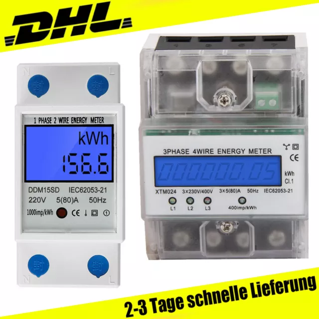 Lcd Drehstromzähler Kalibriert Stromzähler 3 Phasen 4 Draht Für Din Hutschiene