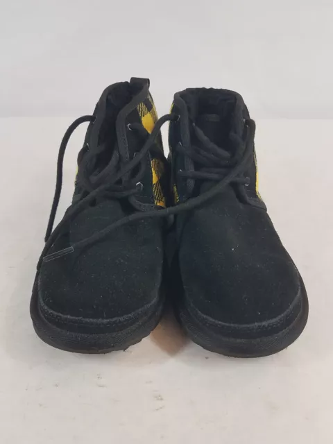 UGG Unisex Kids Neumel 2 1112152K Black Plaid Lace Up Ankle Chukka Boots Size 5