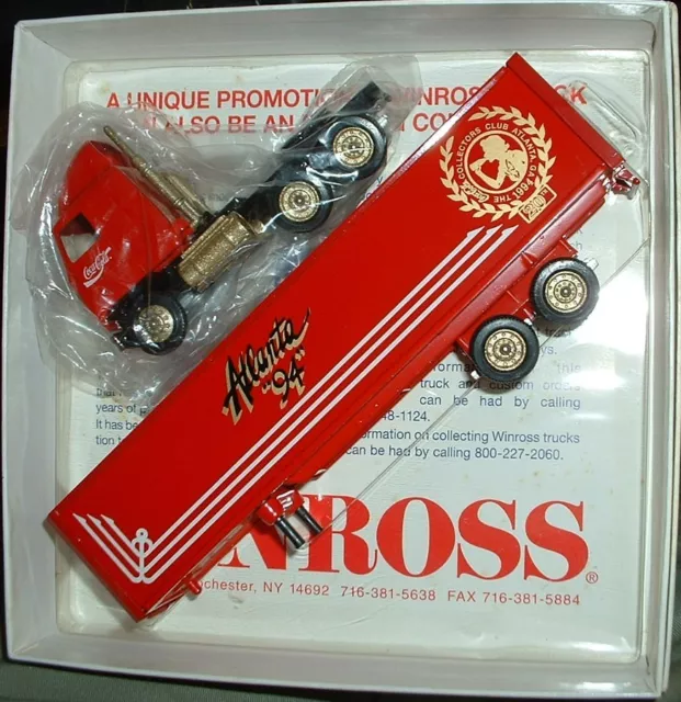 Coca-Cola Coke '94 Soft Drink Soda Atlanta Winross Truck