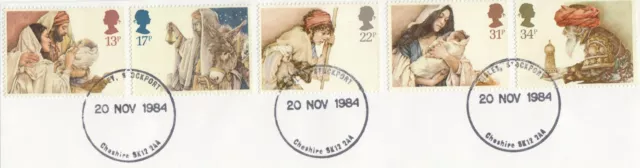 (90132) GB Used Christmas Nativity 1984 ON PIECE