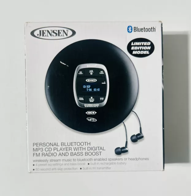 CD60R Jensen Personal Bluetooth MP3 CD Player With Bass Boost And FM Radio