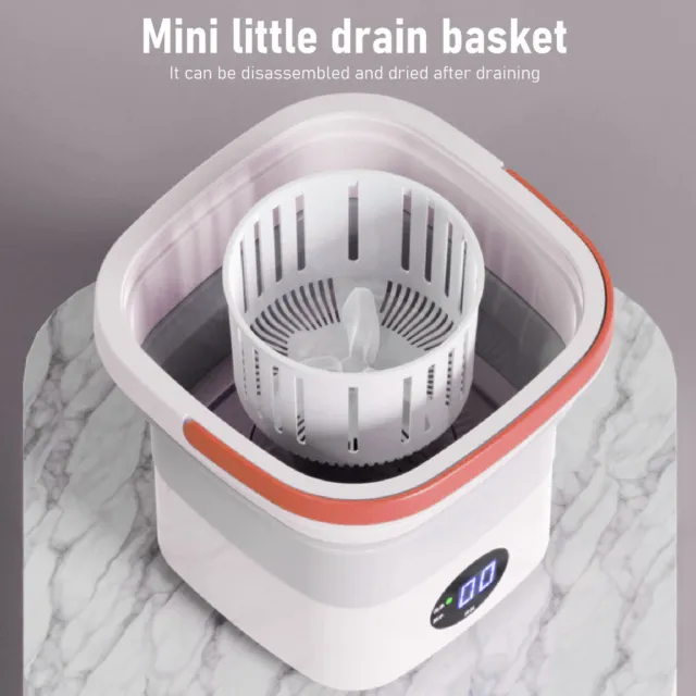 Machine à laver portable,Mini laveuse à seau Portable 6L, pliable et  automatique, avec essorage doux, 100 à 240V, couleur café au lait, prise ue