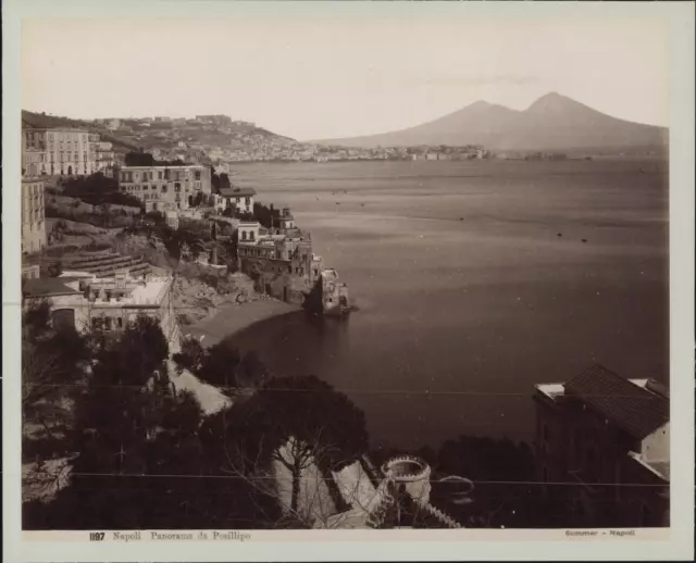 Giorgio Sommer, Italia, Napoli, Panorama da Posillipo vintage albumen print Ti