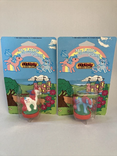 Vintage 1984 Hasbro My Little Pony Stampos Rubber Stamp Pair NIP New In Packages