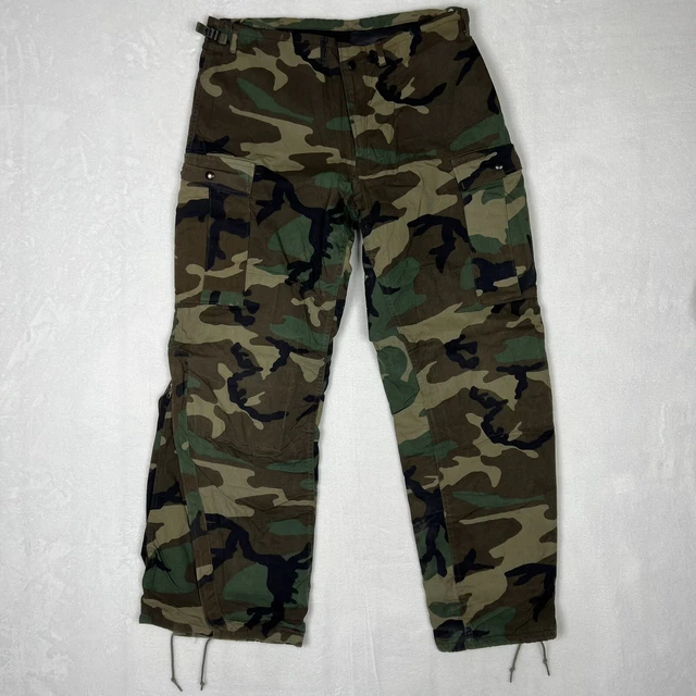 US MILITARY CHEMICAL Protective Woodland Camo Cargo Pants Size
