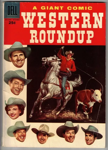 WESTERN ROUNDUP # 16 (DELL) ROY ROGERS - GENE AUTRY - WILD BILL ELLIOTT -100 pgs