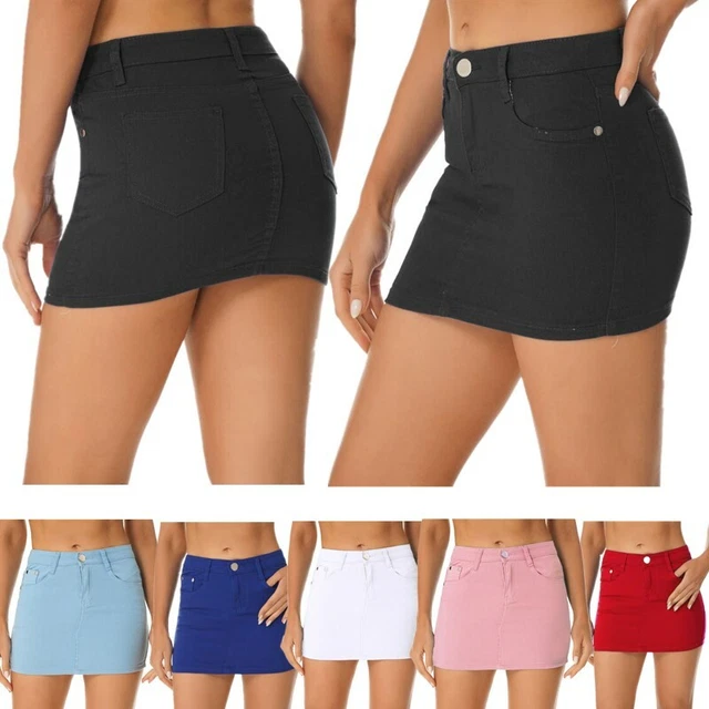 Gonna jeans donna denim minigonna estiva gonna per il tempo libero slim fit cemento figura gonna