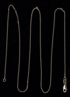 New 10K .99 Gram Fine Solid Yellow Gold 20" Cable Link Pendant Necklace Chain oy