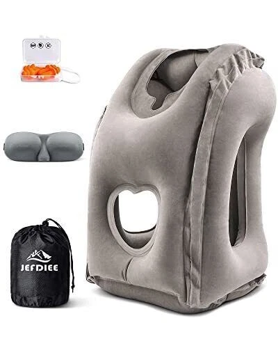 JefDiee Inflatable Travel Pillow Airplane Neck Pillow Comfortably Supports Head