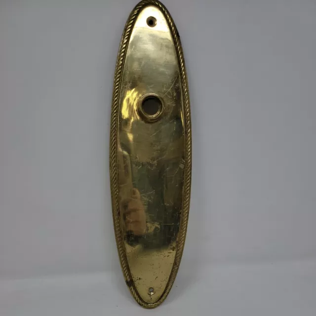 Entry Door Plat Vintage Cast Brass Rope e 11" Tall Oval Shiny