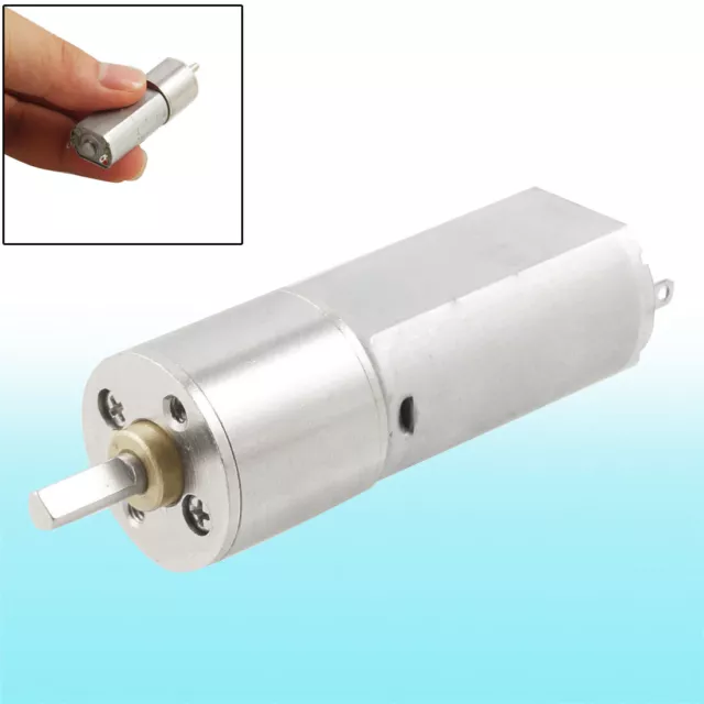 DC 6V 16GA 60RPM Gear Box Dia Robot Micro DC Geared Motor Silver Tone