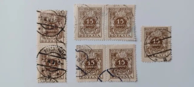 Briefmarken Poczta Polska 1927 15 Groszy Doplata gestempelt 3.7.30