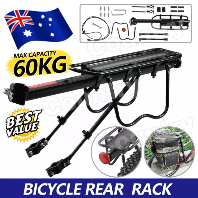 Sturdy Bike Rear Rack Seat Luggage Carrier Bicycle Mountain Mount Pannier Black