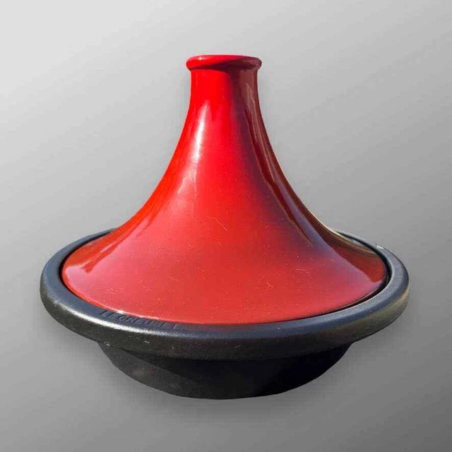 Vintage Le Creuset Tagine Cerise Ombre Red #27 Cast Iron Excellent Condition