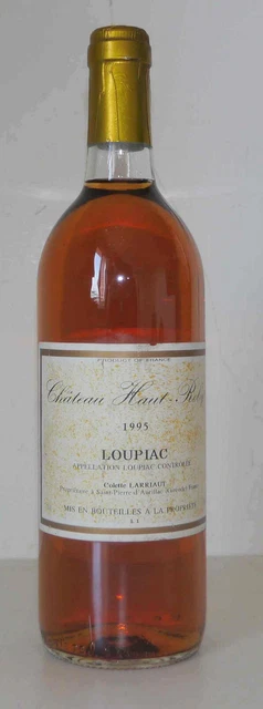 Bouteille vin blanc Loupiac Château Haut Roby 1995