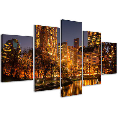 Quadri moderni città urbani 90x40 intelaiati stampe su tela canvas XXL 2449 