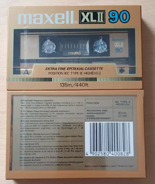 MC, Tape, Cassette, Audio Leerkassette Maxell XL II, neu, verpackt,90min