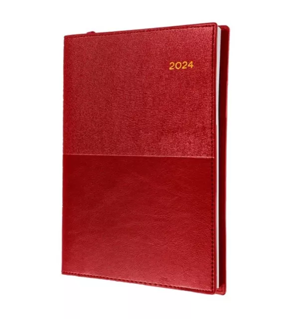 2024  Diary Collins Vanessa Week to View WTV Diary Hourly A5 Red