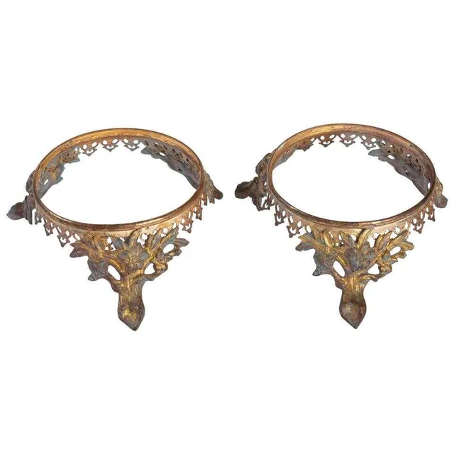 Paire de Socle en Bronze Doré, XIXème Siècle, Epoque Napoléon III