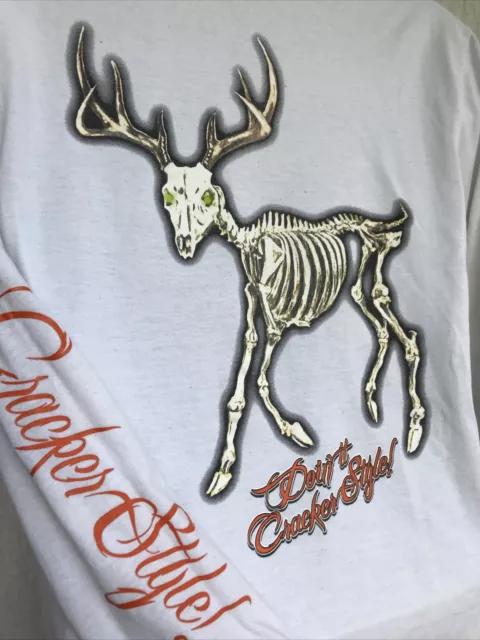 Florida Cracker Deer skeleton cracker style shirt med long sleeve mud stained
