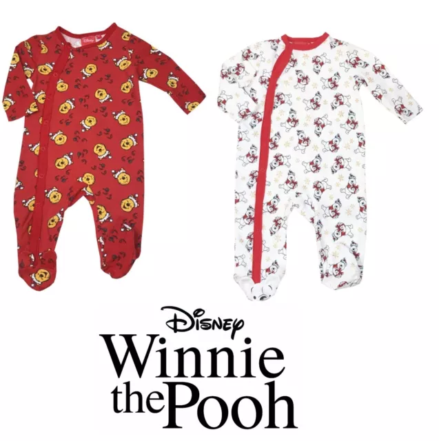 BABY Christmas WINNIE THE POOH Babygrow 1Onesie Bodysuit Sleepsuit Romper suit