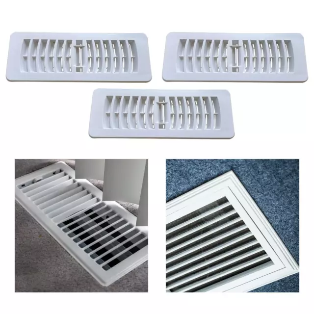 Floor Vent Deflector White Exhaust Air Vent Louver for Bathroom Home Kitchen