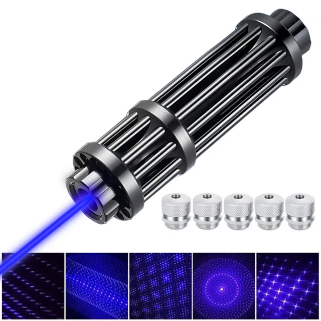 5W High Power Blue Burning Laser Pointer Adjustable Visible Beam Dot Light USB