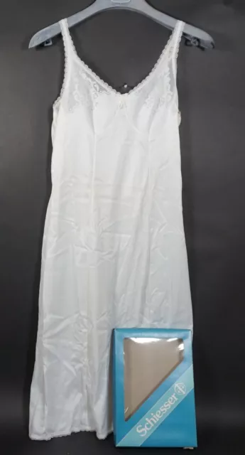 Viunychn Unterkleid Weiß Damen Strappy Unterröcke Knielänge Nachtkleid Hautfarben Petticoat Body Shaper Unterkleid Slinky Weiß/schwarz