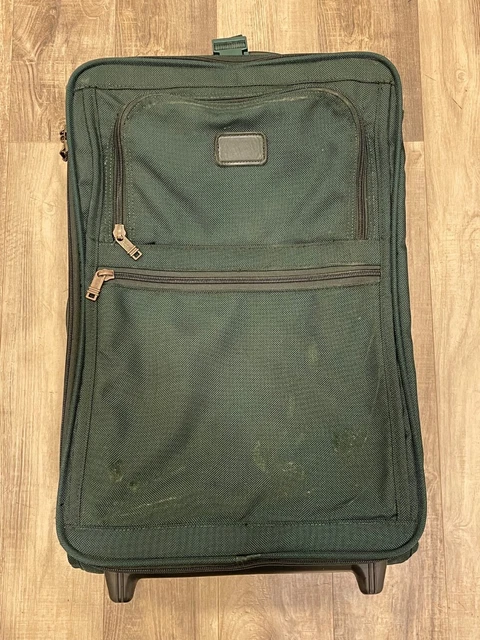 Used TUMI USA Classic Green Ballistic Nylon 22" Wheeled Upright CarryOn Suitcase